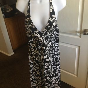 Black and white halter sun dress